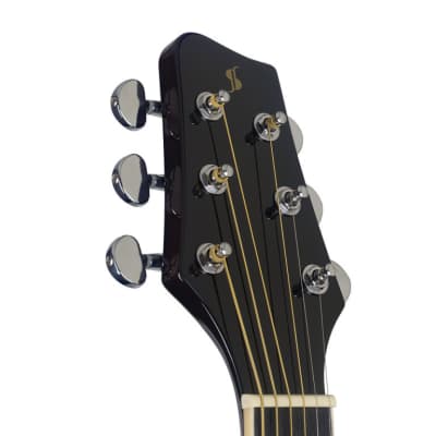 STAGG Slope Shoulder Dreadnought Acoustic Guitar with Catalpa Body Natural Finish image 6