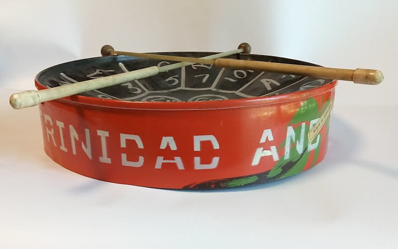 Vintage Trinidad Tabago WI on sale Steel Pan Drum Hand Made Folk Art Calypso Steel Percussion Drum