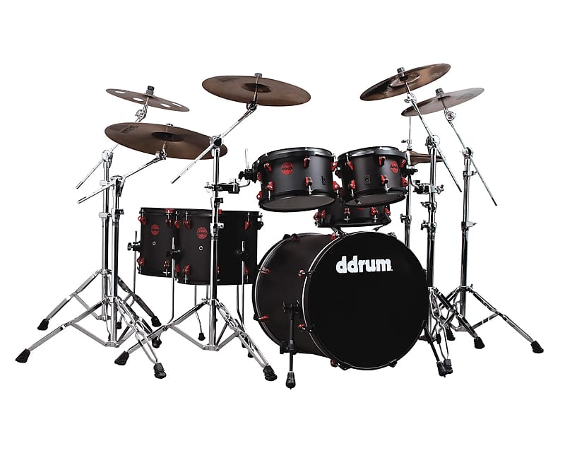 ddrum Hybrid 6pc Acoustic/Electric Drum Set Satin Black Reverb