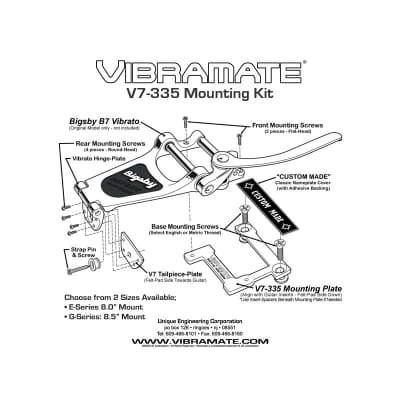 Adaptateur Vibramate V7 G series 8.5" Alu montage Bigsby B7 image 6