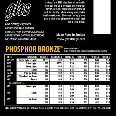 GHS Phosphor Bronze Acoustic Guitar Strings; 12-String set 9-42 image 2