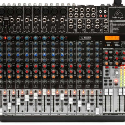 Behringer Xenyx QX2222USB Mixer with USB and Effects Bundle with SKB  1SKB-UB1818 18