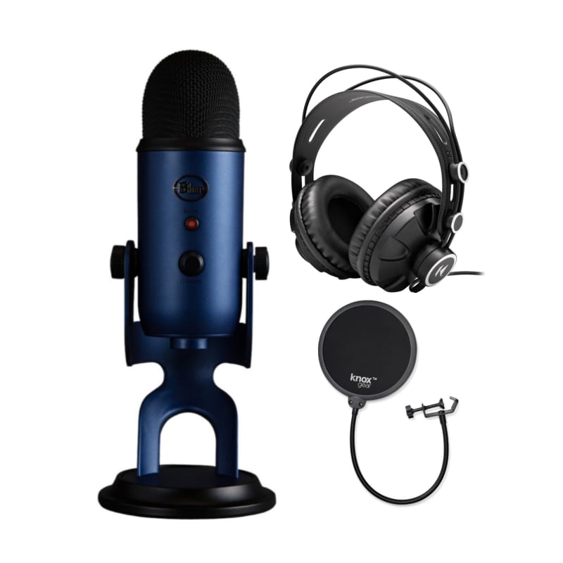 Blue Microphones Yeti Nano Premium USB Mic (shadow Grey) Podcaster's Bundle, Size: Large