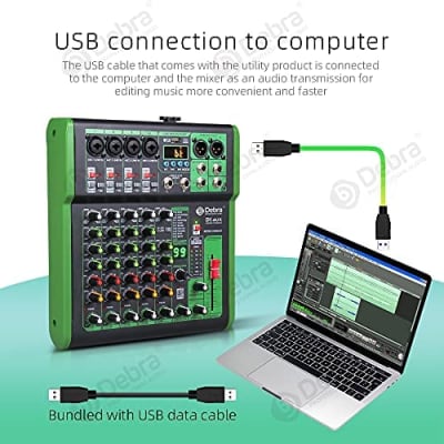 99 effects Debra DI 4 Mono-Channel DJ / Karoake / Live Mixer w MP3 player, Bluetooth, & USB Soundcard image 3