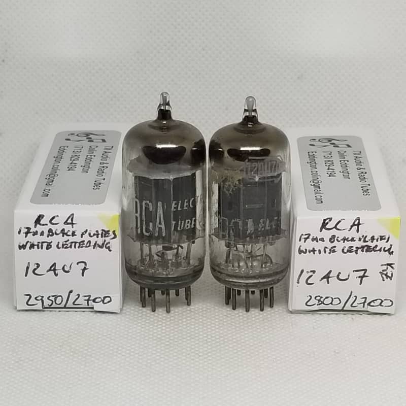 RCA 12AU7A Clear Top Well Matched (9.1%) Pair NOS 12AU7 Cleartop