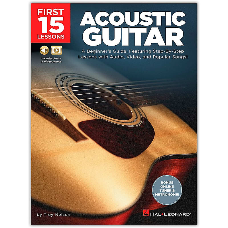 Hal Leonard First 15 Lessons Acoustic Guitar - A Beginner's | Reverb