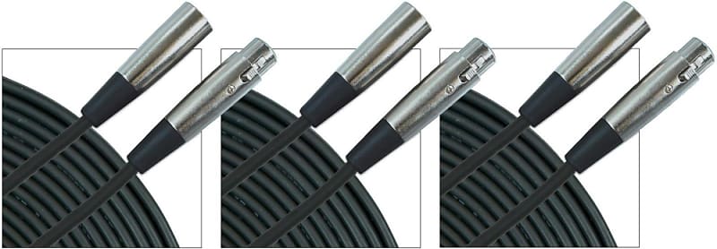 Musician's Gear 20 Ft. XLR Microphone Cable, 3-Pack image 1