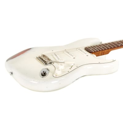 Used Guthrie Custom Strat-Style Electric Guitar White Over Sunburst imagen 3