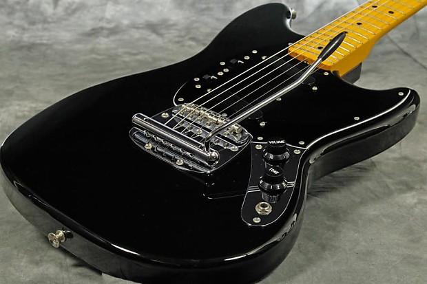 Fender Japan MG77 Mustang Black | Reverb