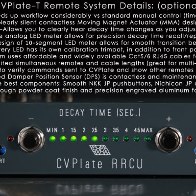 CVPA CVPlate-RMT All-Tube Class-A Stereo Plate Reverb - Remote - Mono Drive - PREORDER image 3
