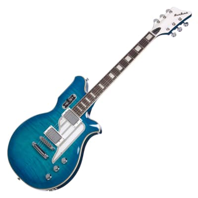 Airline Guitars MAP FM Blueburst Flame - Updated Vintage Reissue Electric Guitar - NEW!! image 5