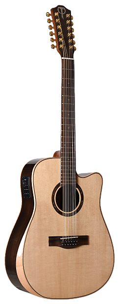 Teton STS150CENT-AR-12 Spruce/Rosewood Armrest Dreadnought 12-String with Electronics Natural image 1