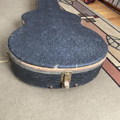 Unknown Gretsch-style case for 17” arch top or acoustic  50s-60s Black and grey image 9