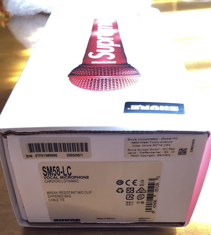 Supreme Shure SM58 Vocal Microphone Red - FW20 - US