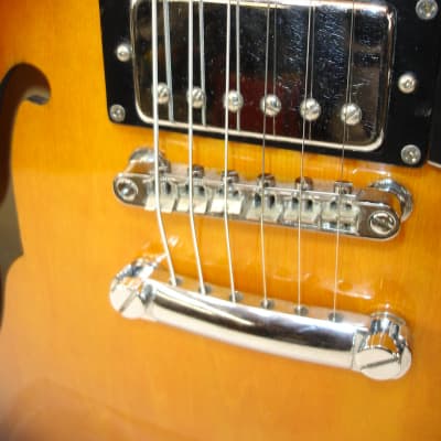 Jay Turser 335-Style Semi-Hollow Electric Guitar, Sunburst image 4