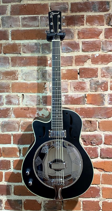 Ozark Resonator Guitar Left Handed Black (Inc Hard Case) image 1