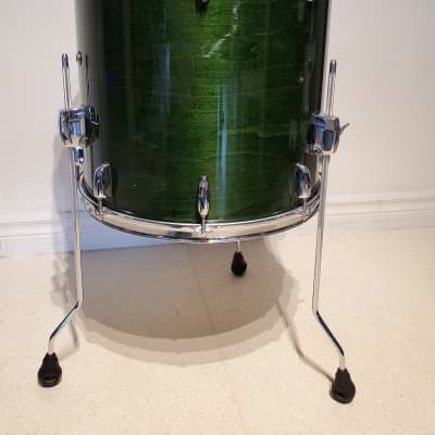 VTG PEARL Emerald Mist Floor Tom Drum 16"x16" Maple Prestige Session - Gorgeous Clean image 5