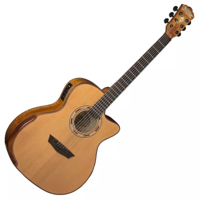Washburn WCG66SCE Comfort Deluxe Series Solid Cedar Top Spalted 6-String Acoustic-Electric Guitar image 1