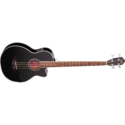 Oscar Schmidt OB100B Acoustic-Electric  Bass Guitar - Black image 3