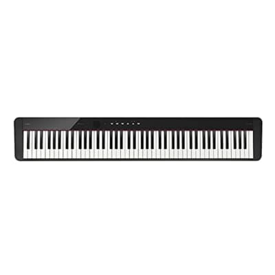 Casio Privia PX-S1100 Portable Digital Piano with 88 Weighted Keys, 18 Tones, Touch Sensor Controls, Sustain Pedal, Bluetooth, USB, AC Adapter, 16W Speaker System, Gloss Black Finish (PX-S1100BK)