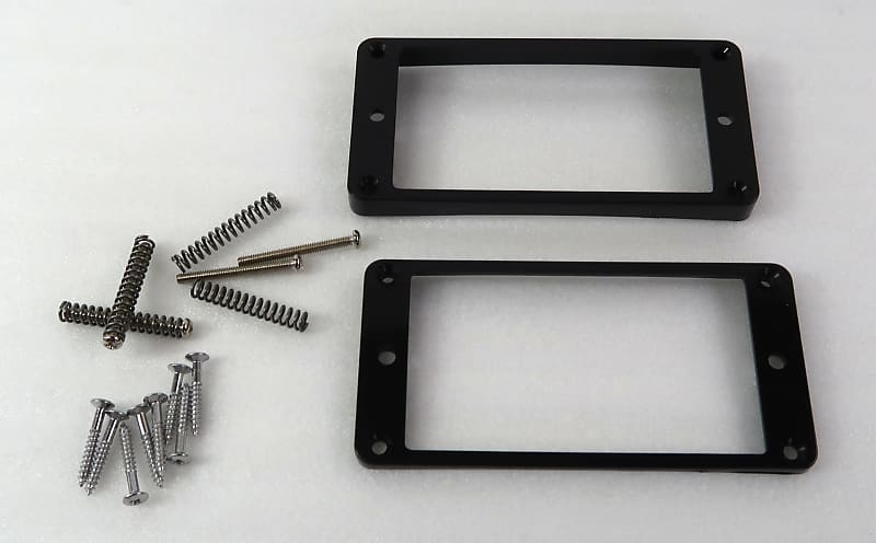 Humbucker Mounting Kit Black for Carved / Arch Top 2 Rings & CHROME Hardware image 1