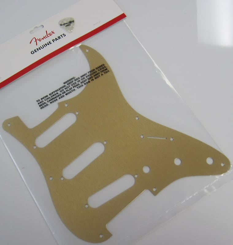 Fender USA 8-hole ’50s Vintage Stratocaster Pickguard Gold Anodized 0992143000 image 1