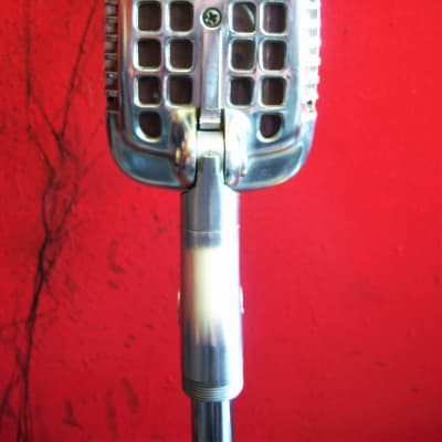 Vintage 1940's Shure 737A crystal super cardioid microphone Satin Chrome w short cable # 2 image 9