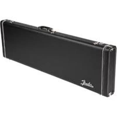 G&G Deluxe Jazz Bass  Hardshell Case Black with Orange Plush Interior Fender  Amp Logo image 1