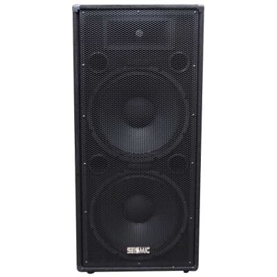 Dual 15" PA/DJ Speaker Cabinet with Titanium Horn includes Wheel Kit and Handle image 2