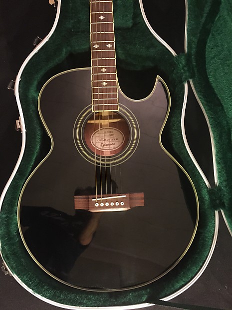 Epiphone PR-5e w hard case, Black, acoustic electric | Reverb