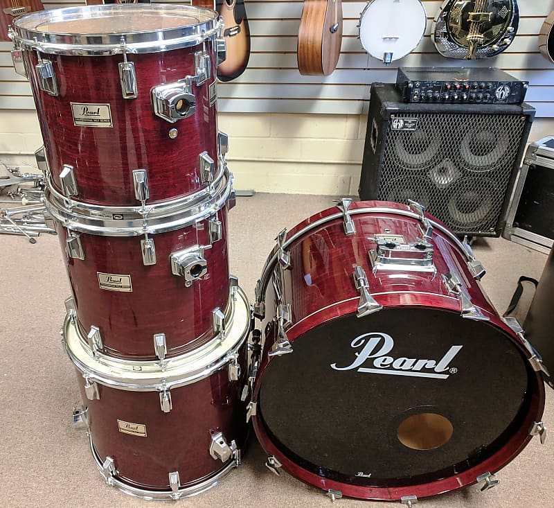 Pearl Professional MLX Series Shell Pack, Japan, All Maple, Wine Red,  Cases, 24, 18, 14, 15”