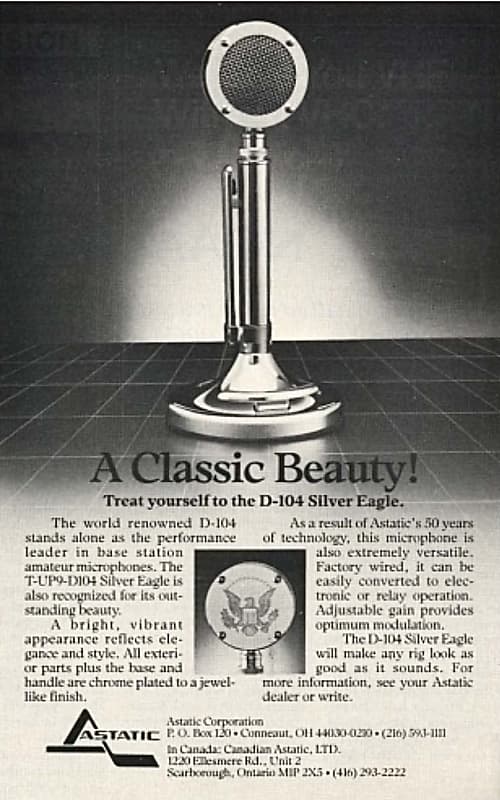Beautiful Rare Vintage 1970's Astatic D-104 “Silver Eagle