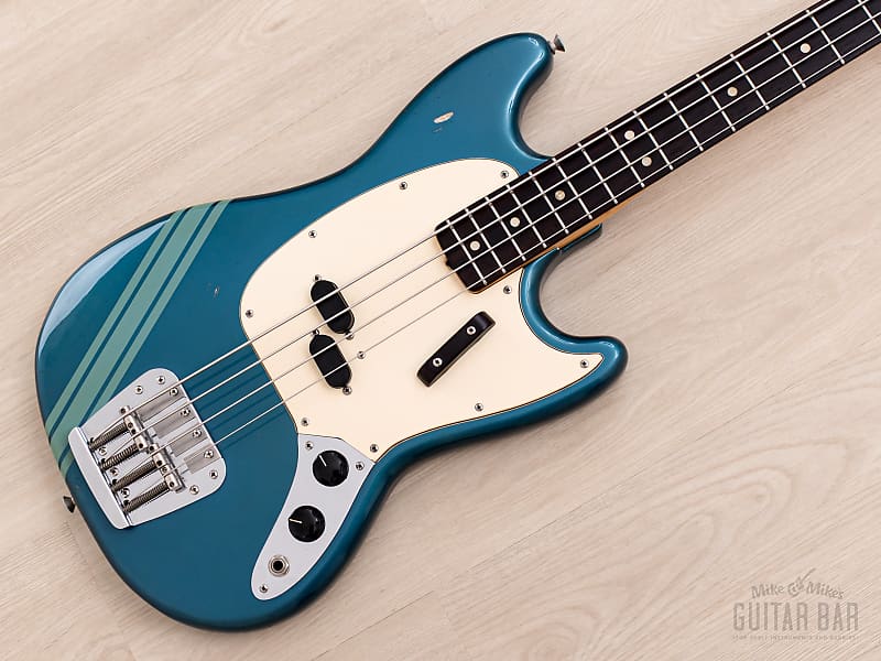 1973 Fender Mustang Bass Competition Burgundy Vintage Short Scale Bass w/ Case image 1