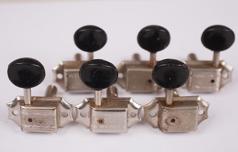 Kluson Double Line Lap Steel Tuner set 1960's Nickel w/ Black Reverb