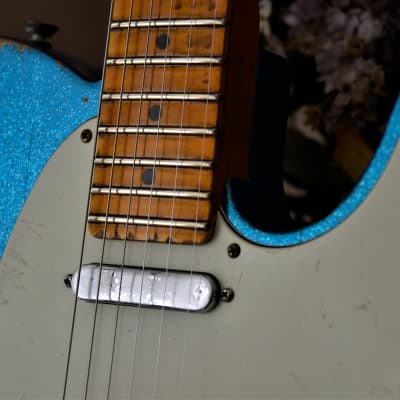 American Fender Custom Telecaster Nitro Heavy Relic Blue Sparkle image 25