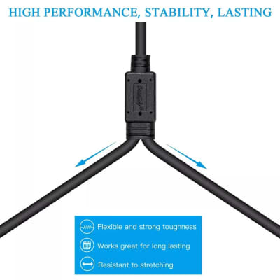 1/4" (6.35Mm) Ts Male Mono To Dual Rca Female Extension Mono Splitter Y Cable image 3