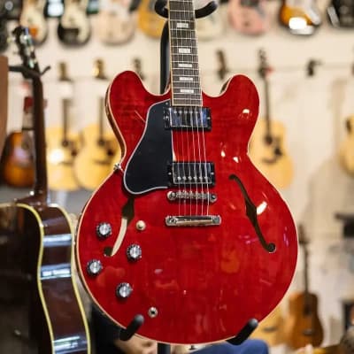 Gibson ES-335 Figured Left Handed - Sixties Cherry with Hardshell Case image 2