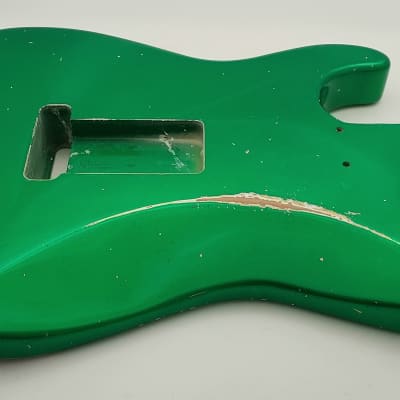 4lbs 1oz BloomDoom Nitro Lacquer Aged Relic Candy Apple Green S-Style Vintage Custom Guitar Body image 17
