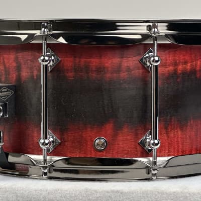 Craviotto 6.5x14" Private Reserve Solid Curly Maple Snare Drum - 2023 Red/Black Satin Duco Fade image 2