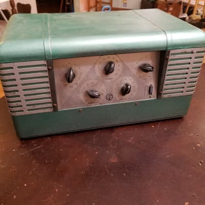 Operadio 1A30 Art Deco Theatre or PA Tube Amp 6L6 6J7 20 Watt 1947 - Wrinkled Green and Grey image 4