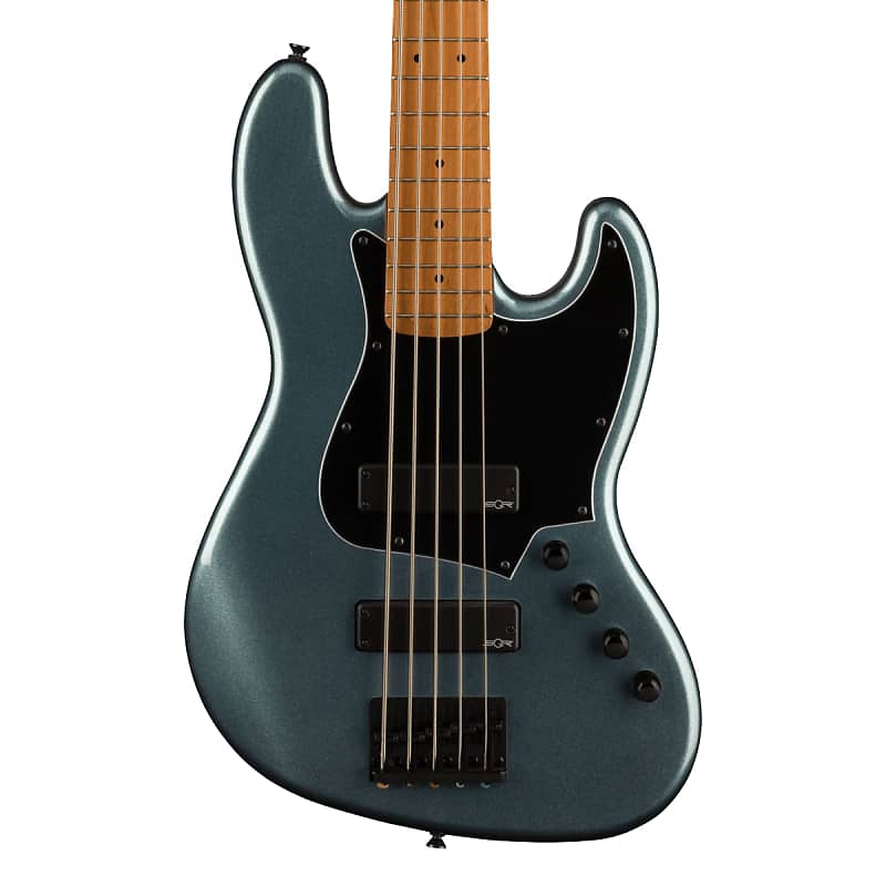 Squier Contemporary Active Jazz Bass HH V - Roasted Maple Fingerboard - Gunmetal Metallic image 1