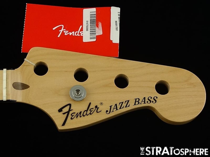 Fender Geddy Lee JAZZ BASS NECK, J Maple Black Block Inlays Reverb