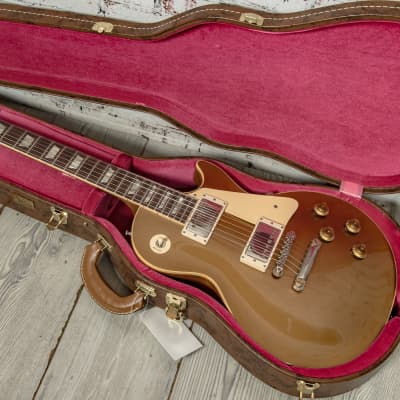 Gibson - Murphy Lab Custom Shop 1957 Les Paul Standard Reissue - Electric Guitar - Ultra Light Aged Double Gold - w/ Brown/Pink Lifton Reissue 5-Latch Case - x2303 USED image 11