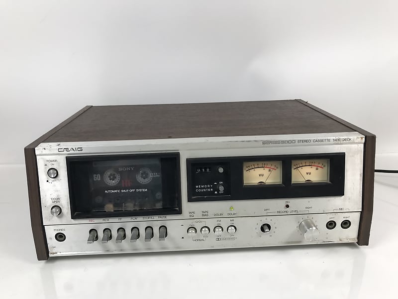 Vintage Craig 5000 Model 5201 Stereo Cassette Tape Deck  			