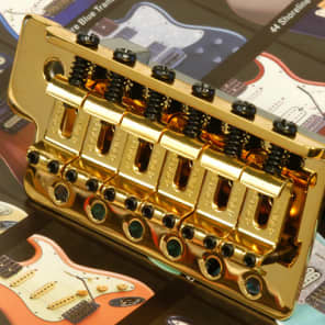 Fender ® Mexico Strat Stratocaster Gold Tremolo Bridge Assembly