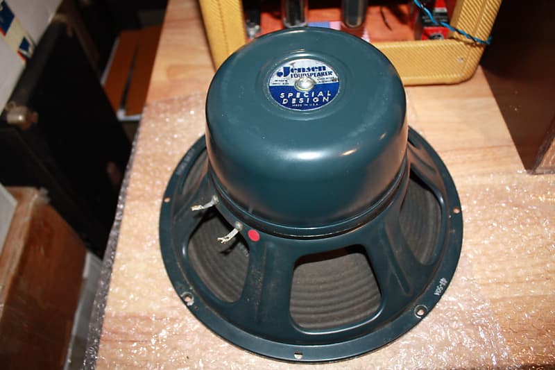 1958 Jensen P12PS Speaker, Bell Cover+Sticker, 8 Ohms, Orig. Cone, Looks & Sounds Great image 1