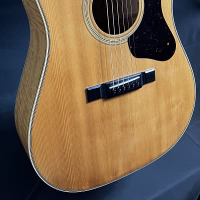 1970's Madeira by Guild A-30MS Flamed Maple Dreadnought Acoustic Guitar Natural image 3