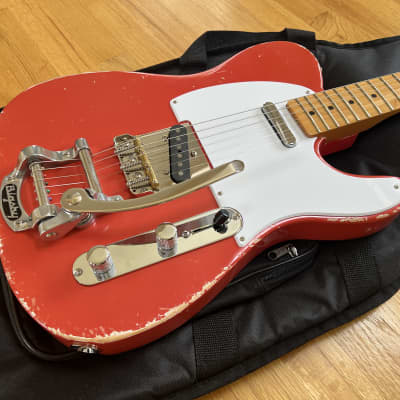 Fender Telecaster Partscaster, MJT Body, Bigsby, Fiesta Red, Vintera Neck, 50s Relic Road Worn Guitar, Nitro Lacquer image 1
