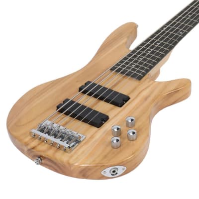 Full Size GIB 6 String H-H Pickup Electric Bass Guitar for Beginner & Bag image 1