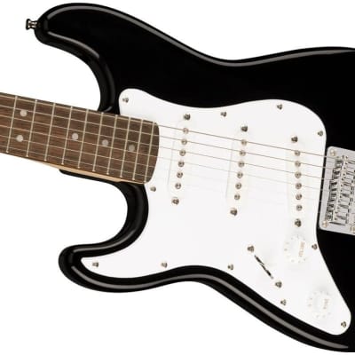Squier Mini Stratocaster Electric Guitar, with 2-Year Warranty, Black, Laurel Fingerboard, Left-Handed image 4